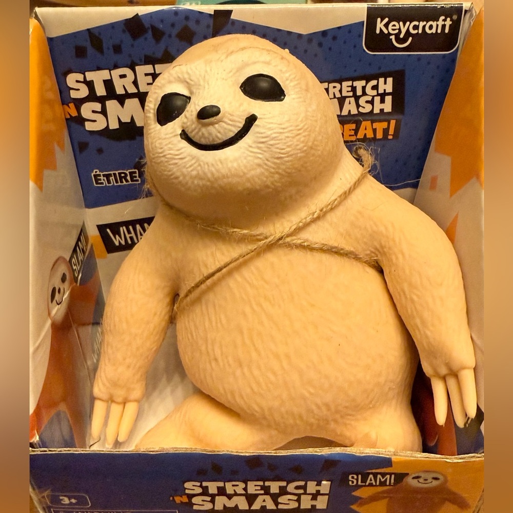 Stretch 'n Smash Sloth Toy - Cream by Keycraft toys